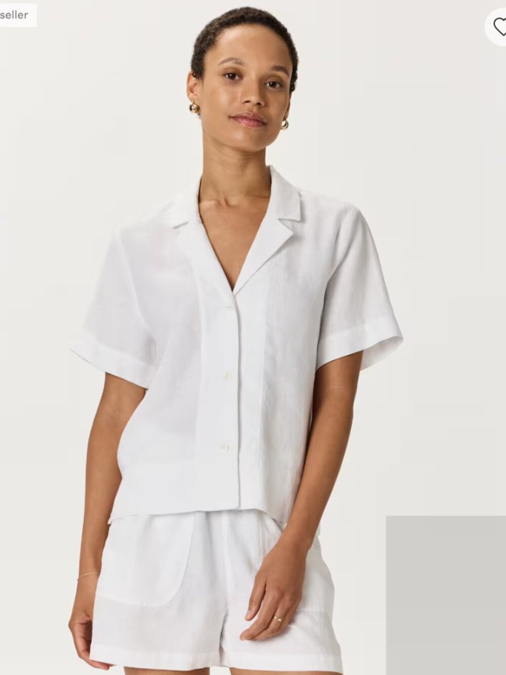 Quince 100% European Linen Short Sleeve Shirt XS NWOT - Picture 2 of 6